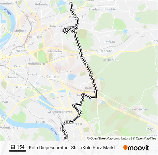 154 Bus Line Map