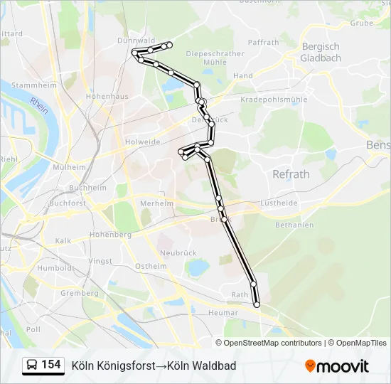 154 Bus Line Map