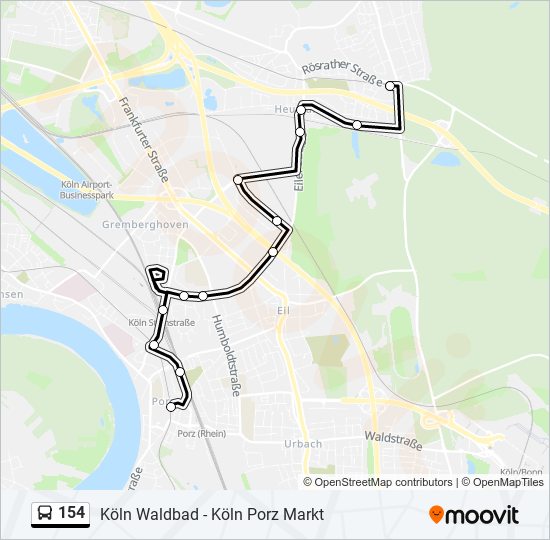 154 bus Line Map