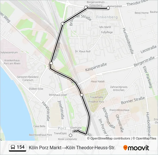 Автобус 154: карта маршрута