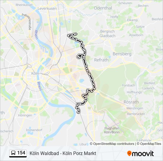 154 bus Line Map