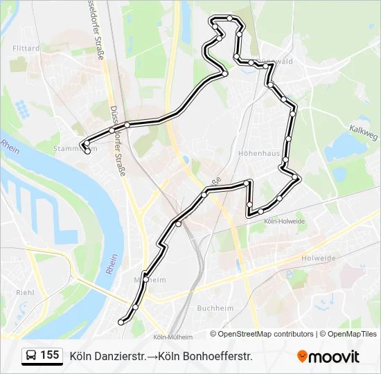 155 Bus Line Map