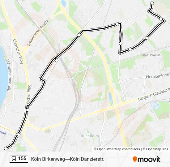 155 Bus Line Map
