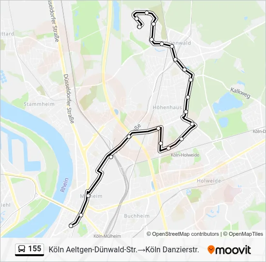 155 Bus Line Map