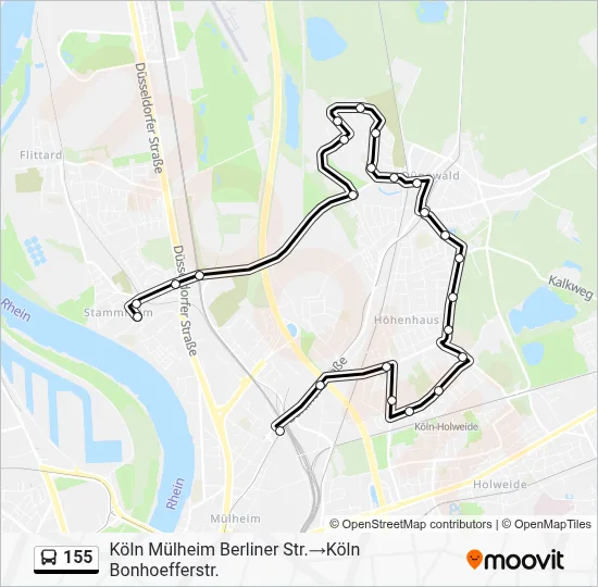 155 Bus Line Map