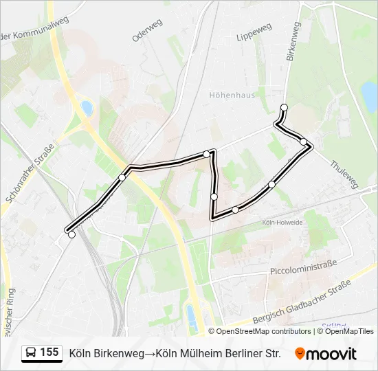 155 Bus Line Map