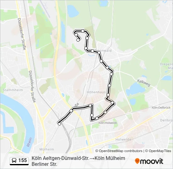 155 Bus Line Map