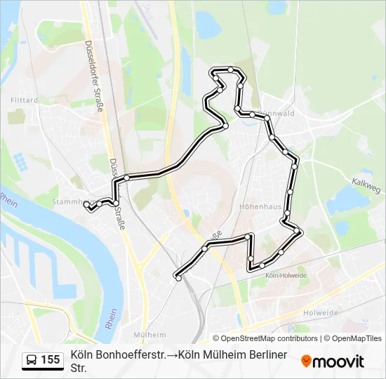 Buslinie 155 Karte