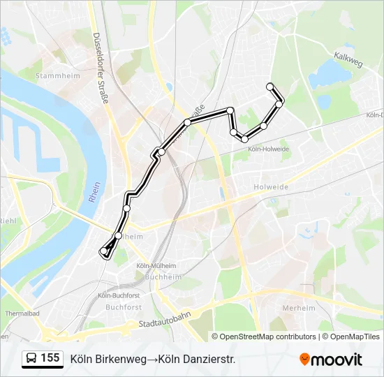 155 Bus Line Map