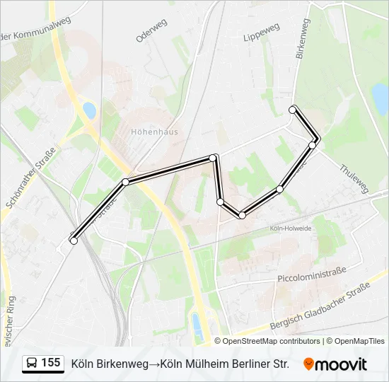 155 Bus Line Map