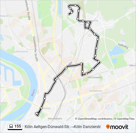 Buslinie 155 Karte