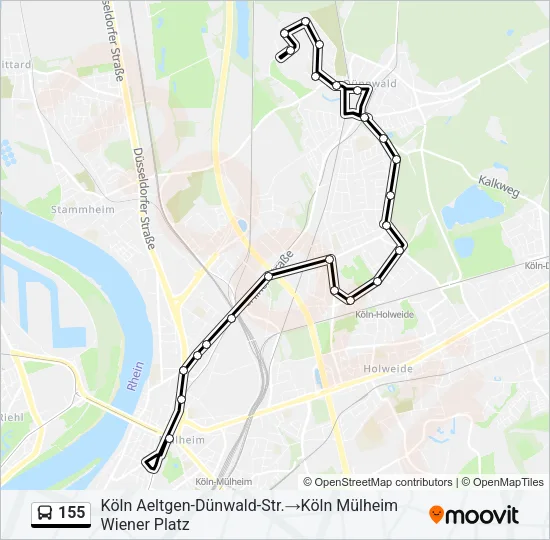155 Bus Line Map