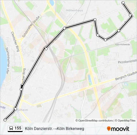 155 Bus Line Map