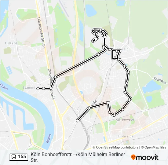 155 Bus Line Map