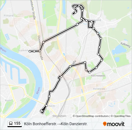 155 Bus Line Map
