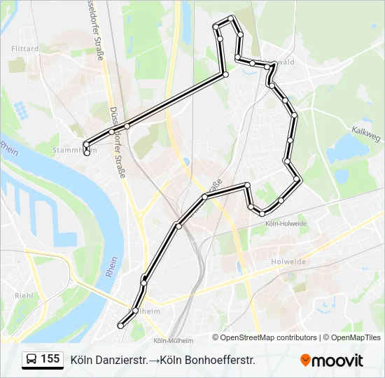 155 Bus Line Map