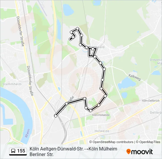155 Bus Line Map
