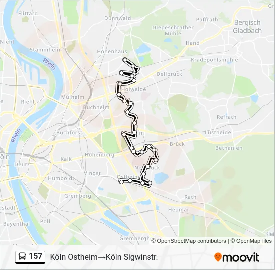 157 Bus Line Map