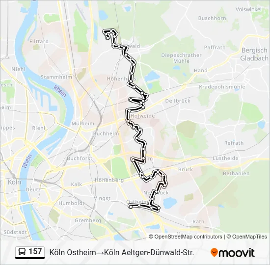 157 Bus Line Map