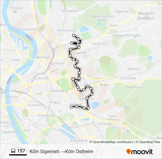 157 Bus Line Map