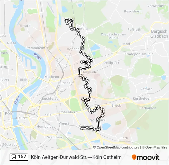 157 Bus Line Map