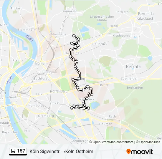 157 Bus Line Map