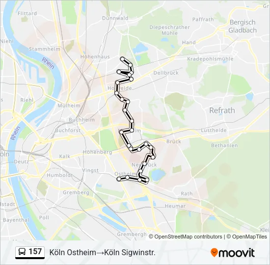 157 Bus Line Map