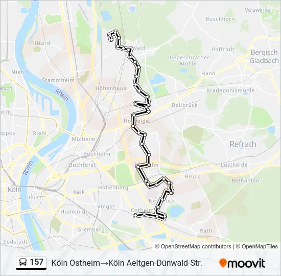 157 Bus Line Map