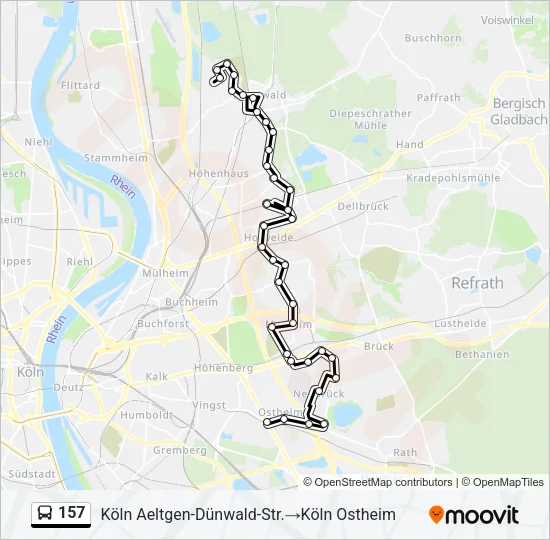 157 Bus Line Map