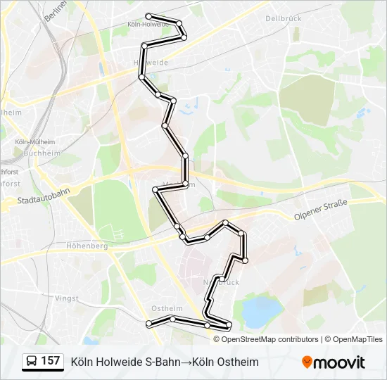157 Bus Line Map