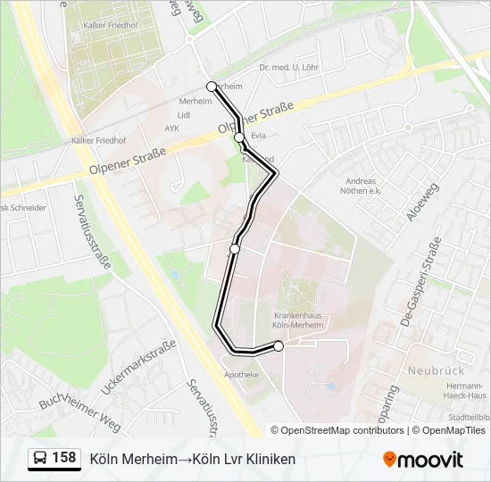 158 Bus Line Map