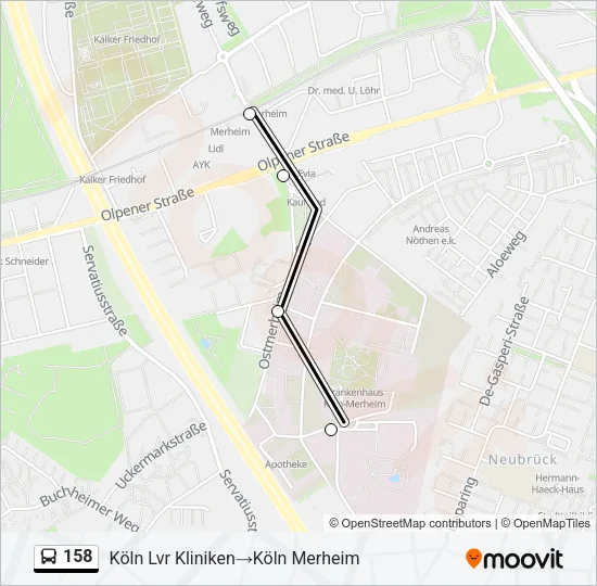 158 Bus Line Map