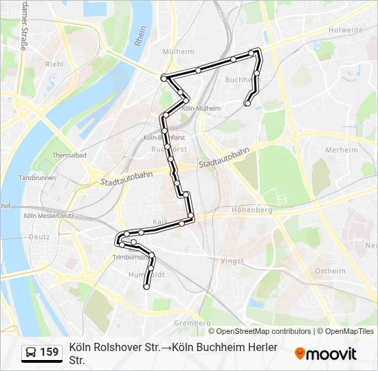 159 Bus Line Map