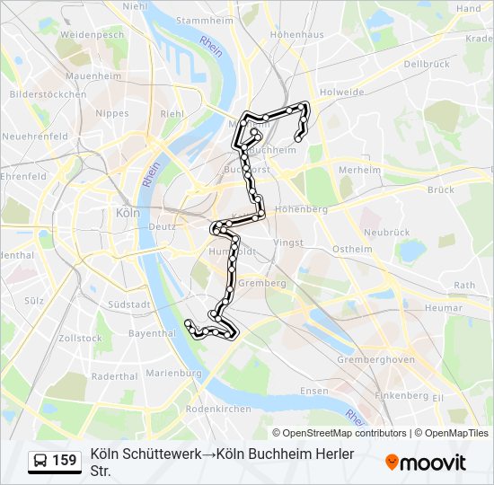 159 bus Line Map