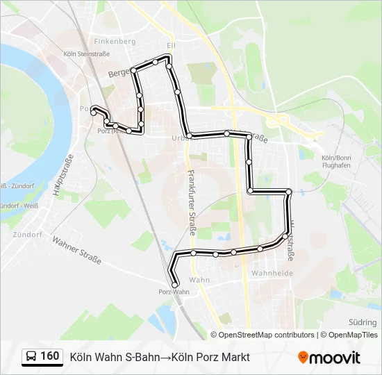 160 Bus Line Map