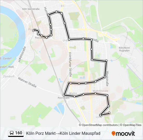160 Bus Line Map