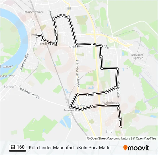 160 Bus Line Map