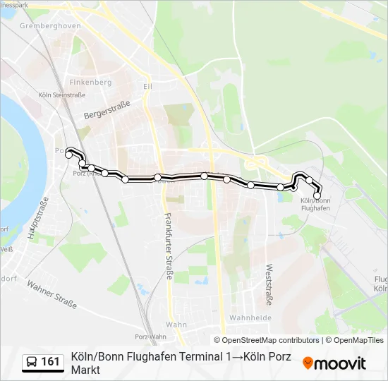 Buslinie 161 Karte