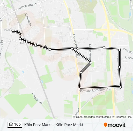 166 Bus Line Map