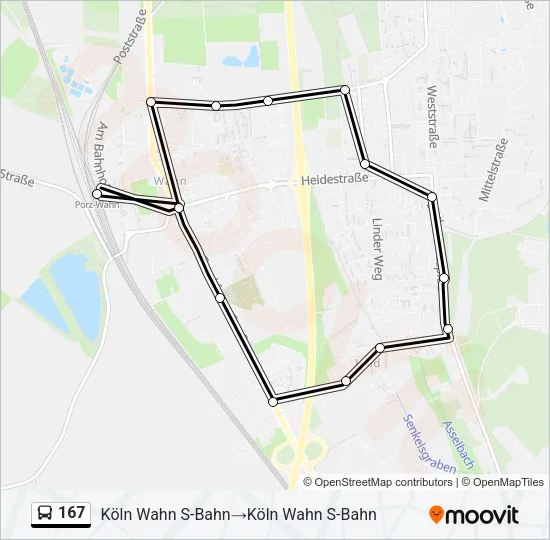 167 Bus Line Map