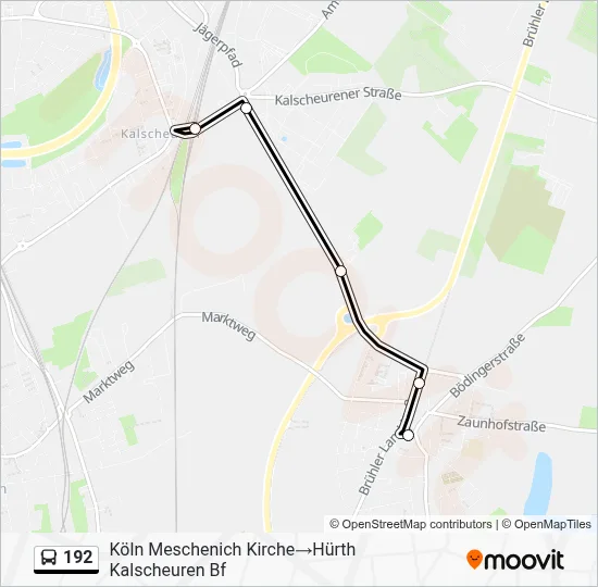 Buslinie 192 Karte