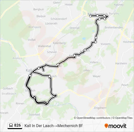 826 Bus Line Map