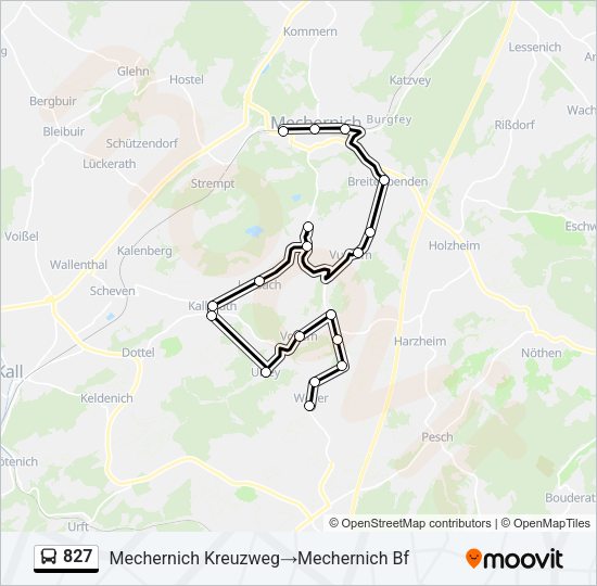 827 Bus Line Map