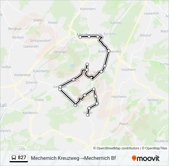 827 Bus Line Map