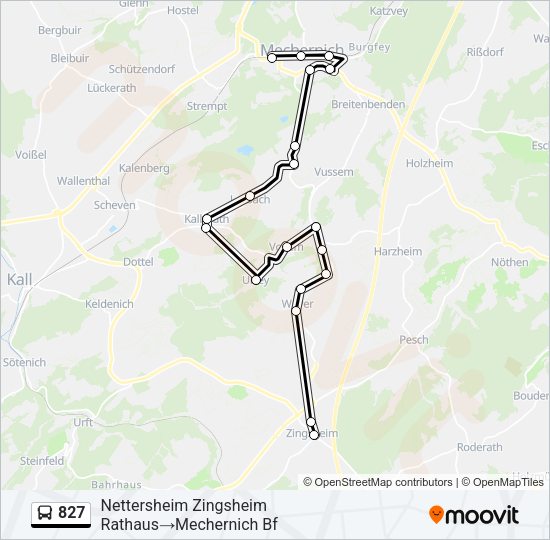 827 Bus Line Map