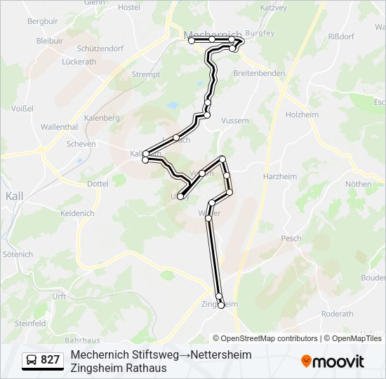 827 Bus Line Map