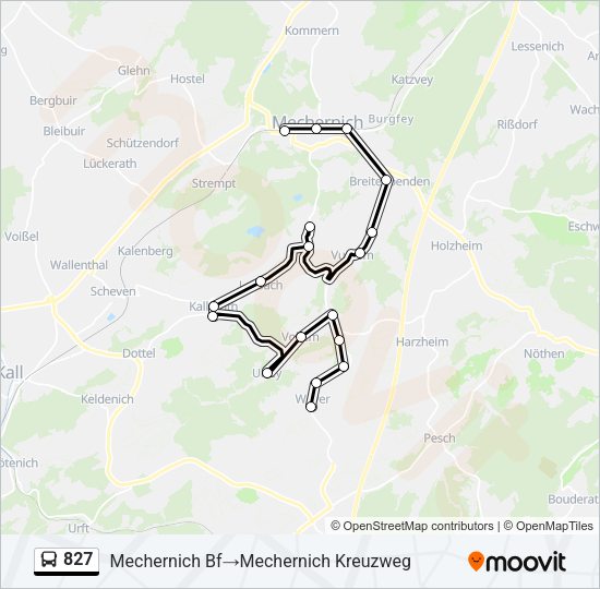 827 Bus Line Map