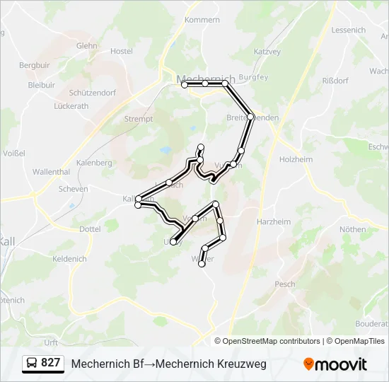 827 Bus Line Map