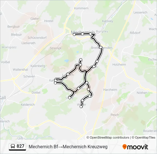 827 Bus Line Map