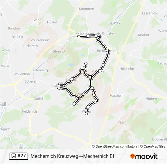 827 Bus Line Map